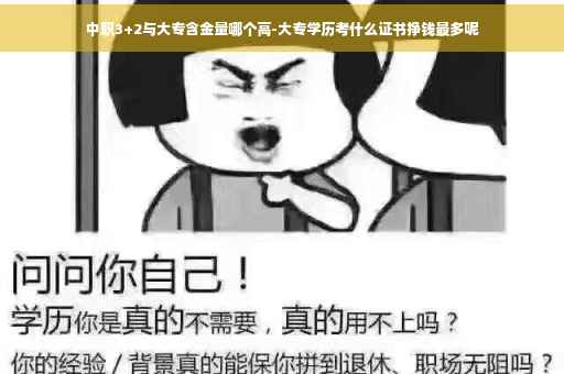 中职3+2与大专含金量哪个高-大专学历考什么证书挣钱最多呢