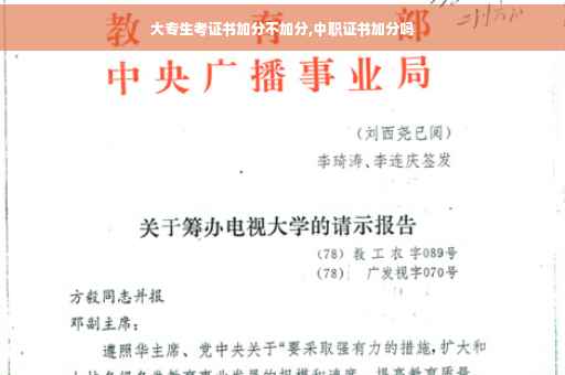 大专生考证书加分不加分,中职证书加分吗