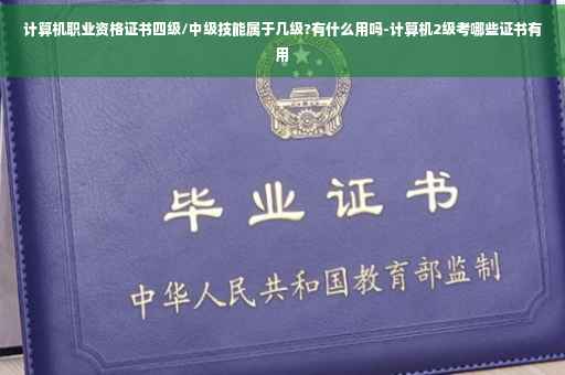 计算机职业资格证书四级/中级技能属于几级?有什么用吗-计算机2级考哪些证书有用