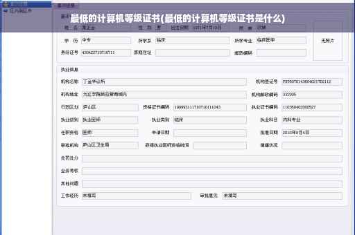 最低的计算机等级证书(最低的计算机等级证书是什么)