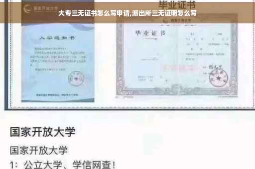大专三无证书怎么写申请,派出所三无证明怎么写
