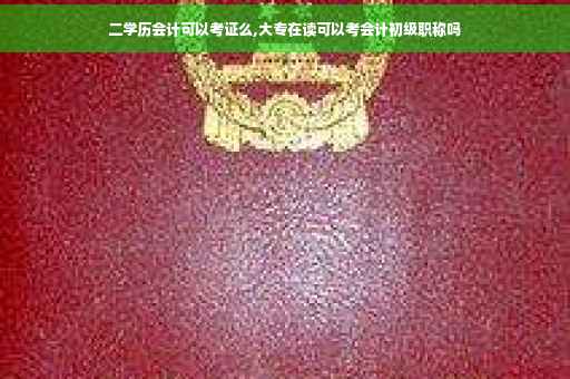 二学历会计可以考证么,大专在读可以考会计初级职称吗