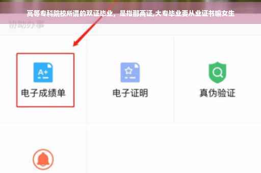 高等专科院校所谓的双证毕业，是指那两证,大专毕业要从业证书嘛女生