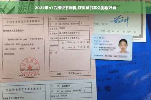 2022年n1合格证书啥样,获奖证书怎么排版好看