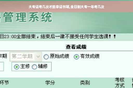 大专证考几次才能拿证书呢,全日制大专一年考几次