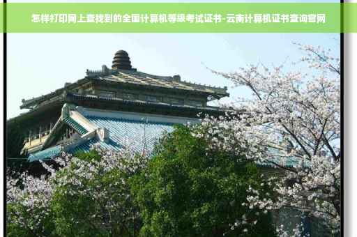 怎样打印网上查找到的全国计算机等级考试证书-云南计算机证书查询官网
