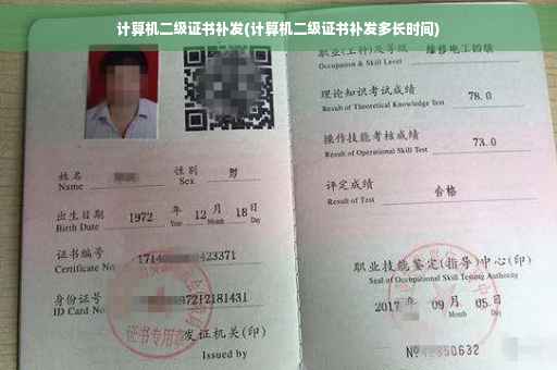 计算机二级证书补发(计算机二级证书补发多长时间)