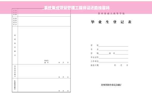 ,系统集成项目管理工程师证还能挂靠吗