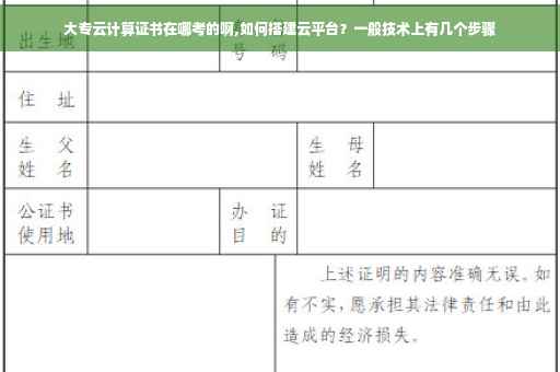 大专云计算证书在哪考的啊,如何搭建云平台？一般技术上有几个步骤