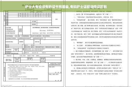 护士大专应该有的证书有哪些,专科护士证和进修证区别
