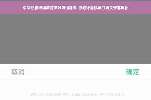 中级职称继续教育学分如何补办-职称计算机证书丢失去哪里补