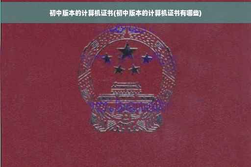 初中版本的计算机证书(初中版本的计算机证书有哪些)