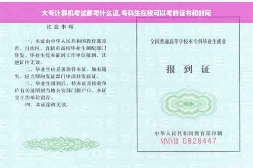 大专计算机考试都考什么证,专科生在校可以考的证书和时间