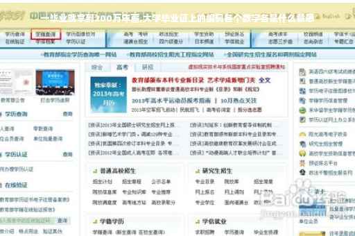 一毕业就拿到200万年薪,大学毕业证上的编码各个数字各是什么意思