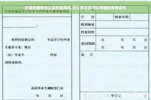 计算机商务办公证书有用吗,办公室文员可以考哪些资格证书
