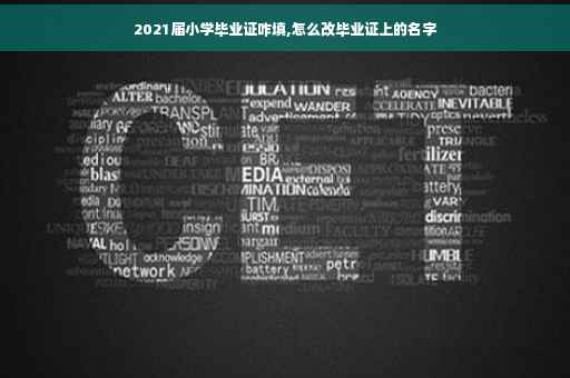 2021届小学毕业证咋填,怎么改毕业证上的名字
