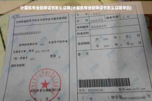 计算机专业初级证书怎么证明(计算机专业初级证书怎么证明学历)