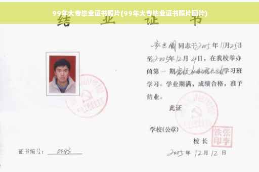99年大专毕业证书照片(99年大专毕业证书照片图片)