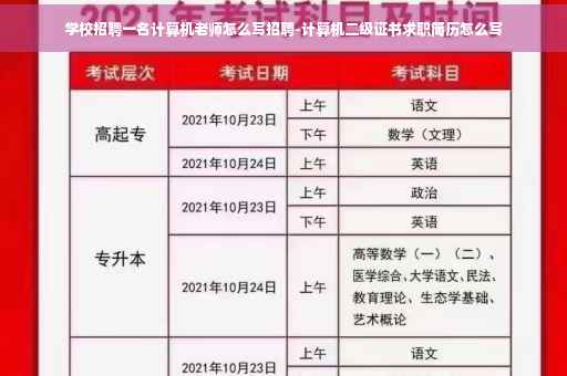 学校招聘一名计算机老师怎么写招聘-计算机二级证书求职简历怎么写
