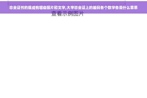毕业证书的组成有哪些图片和文字,大学毕业证上的编码各个数字各是什么意思