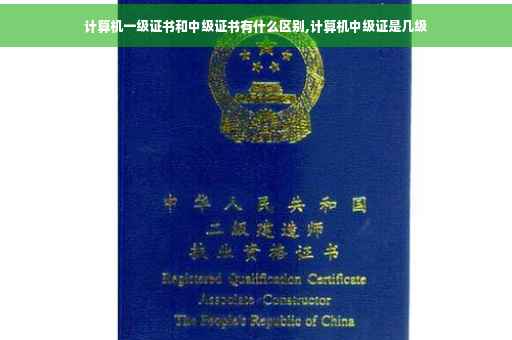 计算机一级证书和中级证书有什么区别,计算机中级证是几级