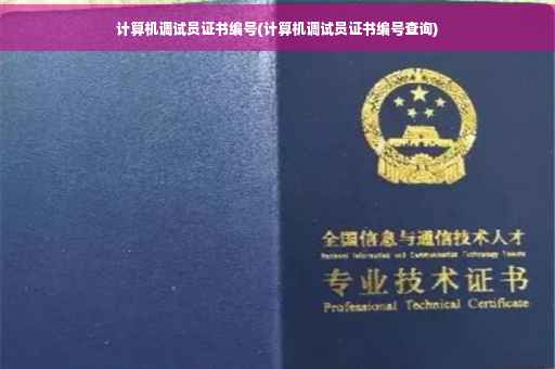 计算机调试员证书编号(计算机调试员证书编号查询)