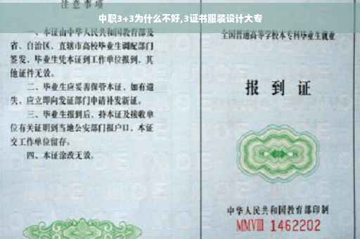 中职3+3为什么不好,3证书服装设计大专