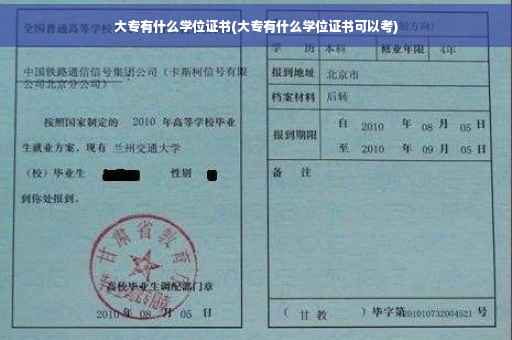 大专有什么学位证书(大专有什么学位证书可以考)