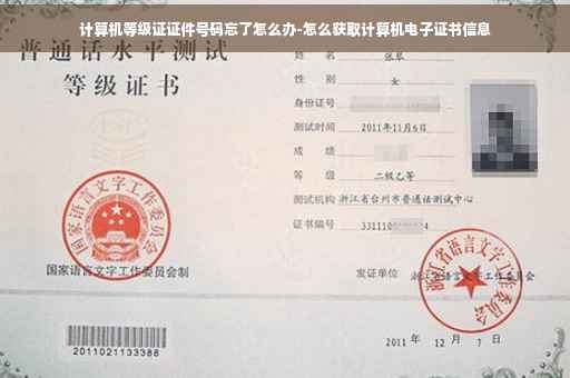 计算机等级证证件号码忘了怎么办-怎么获取计算机电子证书信息