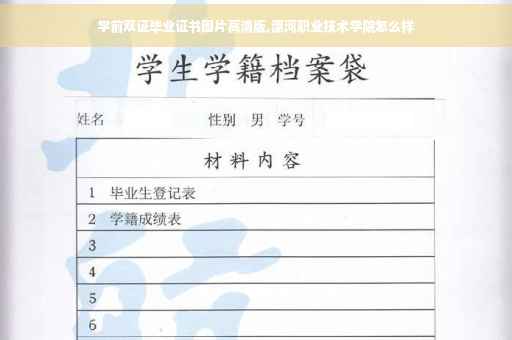 学前双证毕业证书图片高清版,漯河职业技术学院怎么样