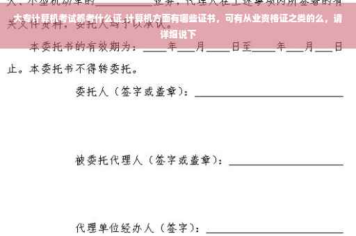 大专计算机考试都考什么证,计算机方面有哪些证书，可有从业资格证之类的么，请详细说下