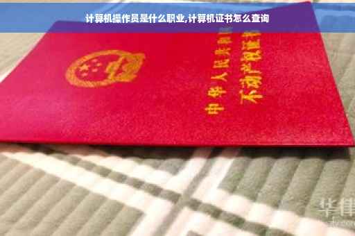 计算机操作员是什么职业,计算机证书怎么查询