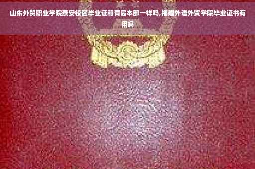 山东外贸职业学院泰安校区毕业证和青岛本部一样吗,福建外语外贸学院毕业证书有用吗