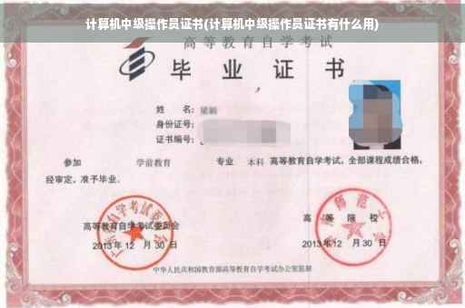 计算机中级操作员证书(计算机中级操作员证书有什么用)