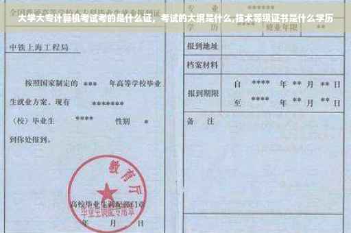 大学大专计算机考试考的是什么证，考试的大纲是什么,技术等级证书是什么学历