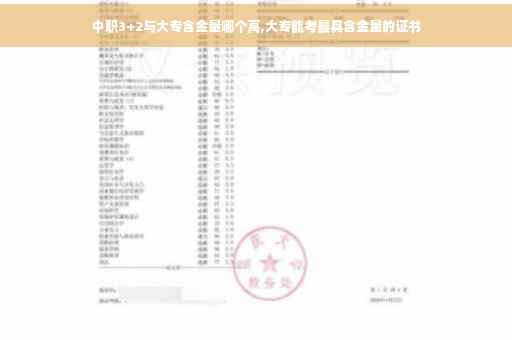 中职3+2与大专含金量哪个高,大专能考最具含金量的证书