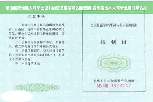 哪位朋友知道大专毕业证书的证书编号怎么能查到-我想看成人大专毕业证书怎么办