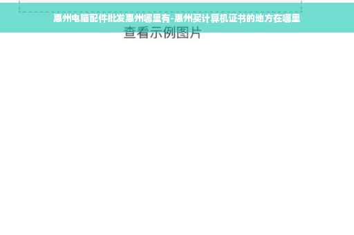 惠州电脑配件批发惠州哪里有-惠州买计算机证书的地方在哪里