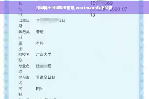 德国博士回国就业前景,wortmann旗下品牌