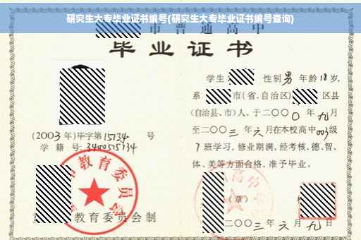 研究生大专毕业证书编号(研究生大专毕业证书编号查询)