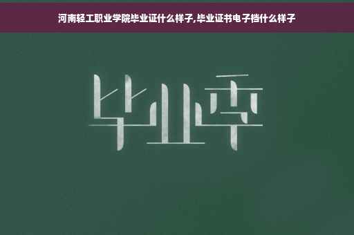 河南轻工职业学院毕业证什么样子,毕业证书电子档什么样子