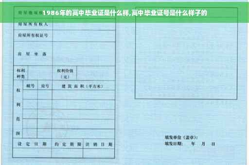 1986年的高中毕业证是什么样,高中毕业证号是什么样子的