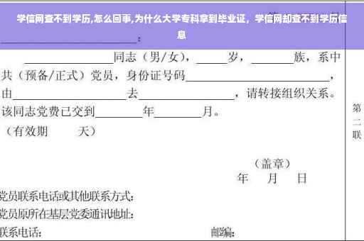 学信网查不到学历,怎么回事,为什么大学专科拿到毕业证，学信网却查不到学历信息