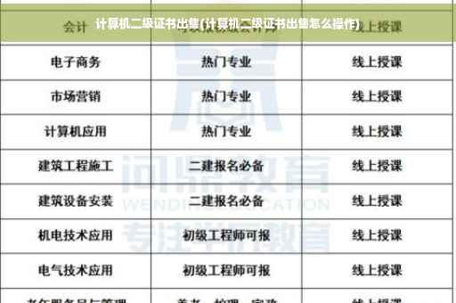 计算机二级证书出售(计算机二级证书出售怎么操作)