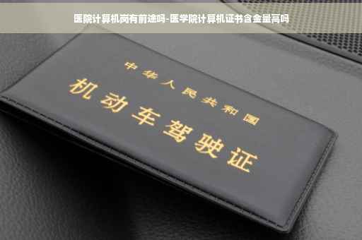 医院计算机岗有前途吗-医学院计算机证书含金量高吗