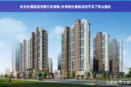 补办计算机证书要几天拿到,中专的计算机证书不见了怎么能补