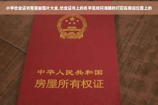 小学毕业证书背景板图片大全,毕业证书上的名字是如何准确的打印在相应位置上的