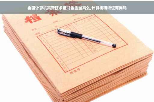 全国计算机高新技术证书含金量高么,计算机初级证有用吗