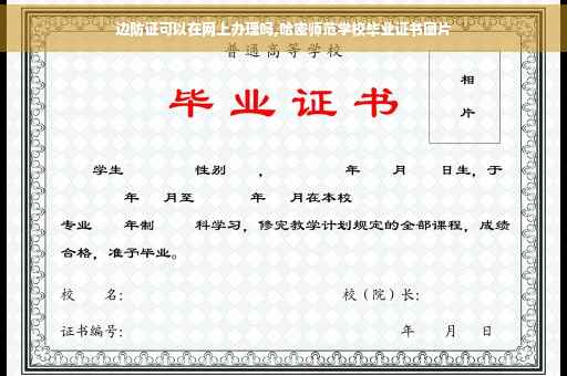 边防证可以在网上办理吗,哈密师范学校毕业证书图片