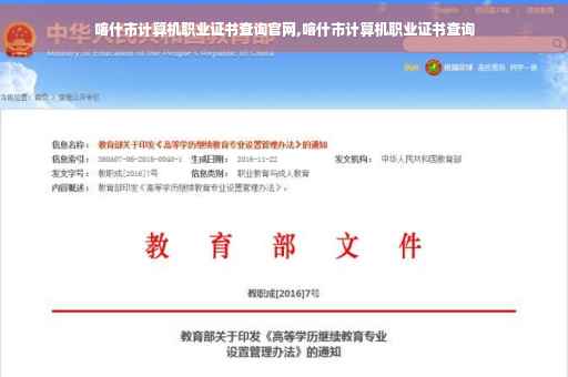 喀什市计算机职业证书查询官网,喀什市计算机职业证书查询
